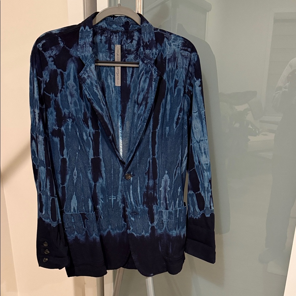 Raquel Allegra Hand-Dyed Blue Blazer | Artisan Made | Size 0